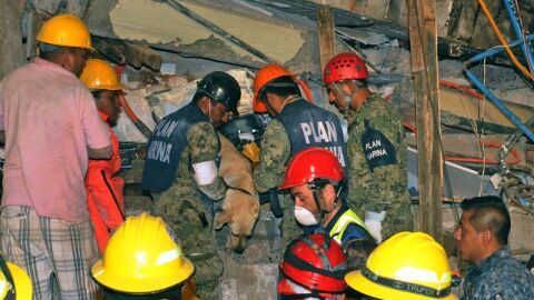 Las labores de rescate prosiguen sin descanso en M&eacute;xico tras el terremoto