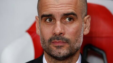 Guardiola durante una entrevista