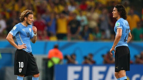 Forl&aacute;n y Cavani en la selecci&oacute;n de Uruguay