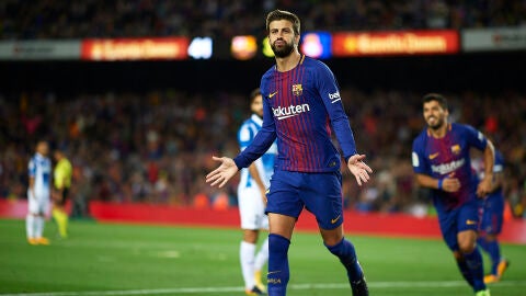 Piqu&eacute; jugando con el F.C Barcelona