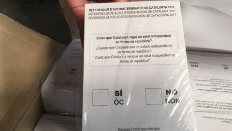 Papeletas del refer&eacute;ndum del 1-O incautadas por la Guardia Civil