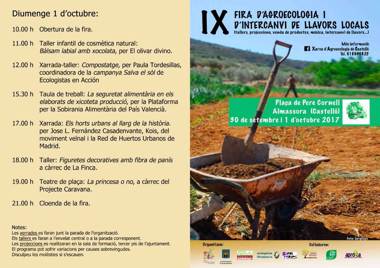 La IX Fira d'agroecologia abrirá sus puertas este fin de semana en Almassora La IX Fira d'agroecologia abrirá sus puertas este fin de semana en Almassora