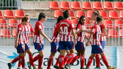 Las jugadoras del Atl&eacute;tico Femenino celebran un gol