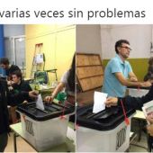 Sociedad Civil Catalana publica imágenes de ciudadanos votando varias veces en colegios distintos