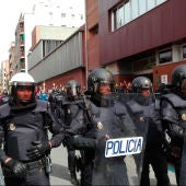 La Policía Nacional en una manifestación en Cataluña