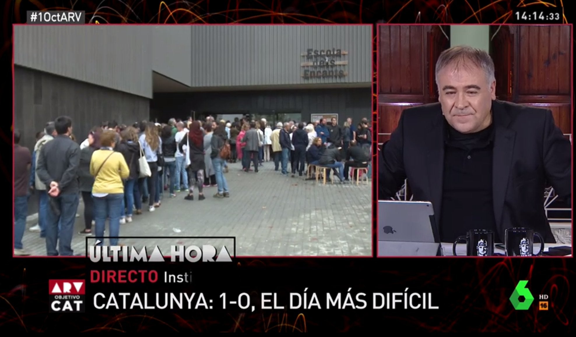 La tele con Monegal: "Hacen escrache a la única televisión que ha estado enseñando a toda España lo que pasa" La tele con Monegal: "Hacen escrache a la única televisión que ha estado enseñando a toda España lo que pasa"
