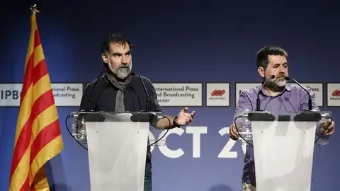 El presidente de la ANC, Jordi Sánchez y el de Omnium Cultural, Jordi Cuixart El presidente de la ANC, Jordi Sánchez y el de Omnium Cultural, Jordi Cuixart