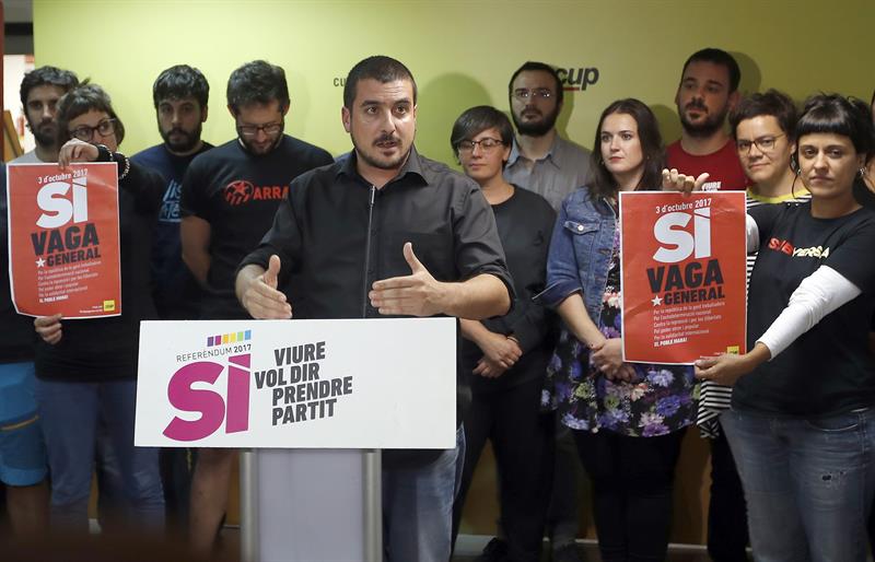 La CUP pide sumarse al "paro de país" y proclamar la república esta semana La CUP pide sumarse al "paro de país" y proclamar la república esta semana