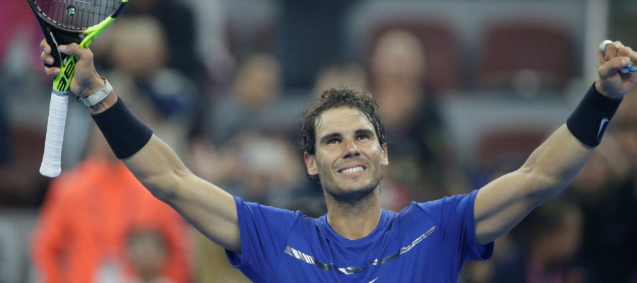 Rafa Nadal celebra una victoria Rafa Nadal celebra una victoria