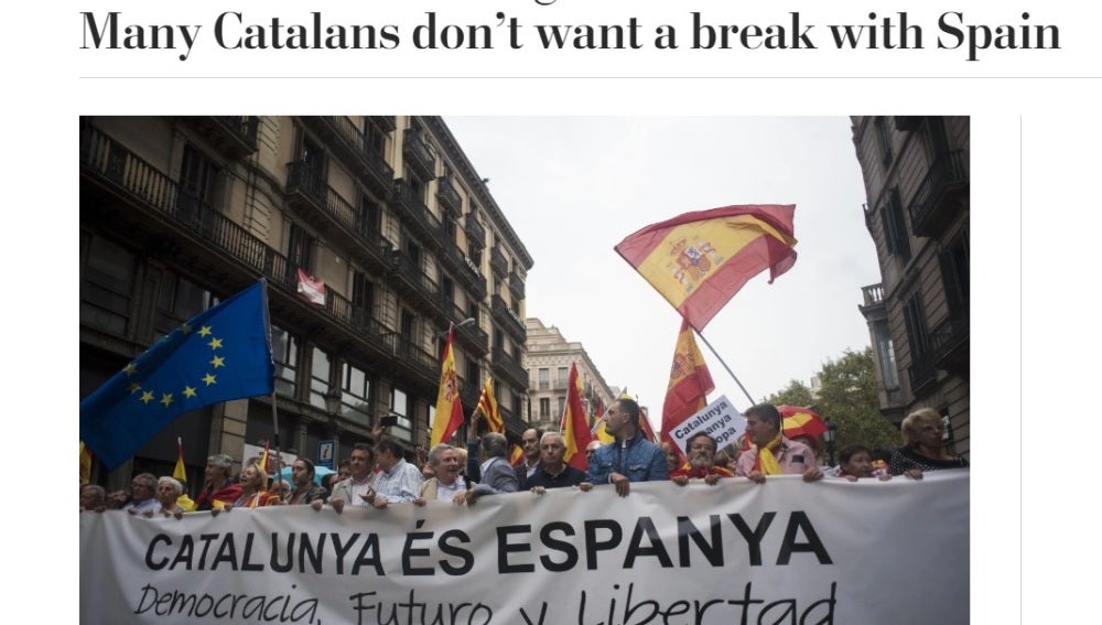 The Washington Post, marcha contra la secesión de Cataluña