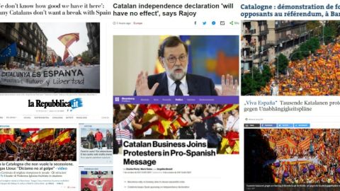 Los medios internacionales se hacen eco de la manifestaci&oacute;n en Barcelona