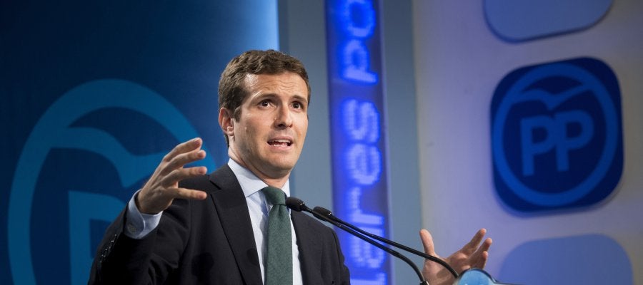 Pablo Casado en rueda de prensa Pablo Casado en rueda de prensa