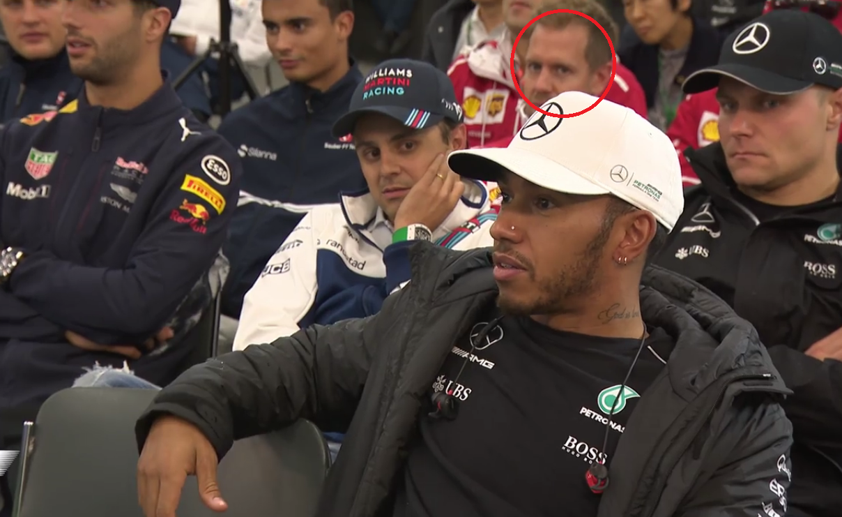 El 'zasca' de Hamilton a Vettel delante de todos sus compañeros en Suzuka El 'zasca' de Hamilton a Vettel delante de todos sus compañeros en Suzuka