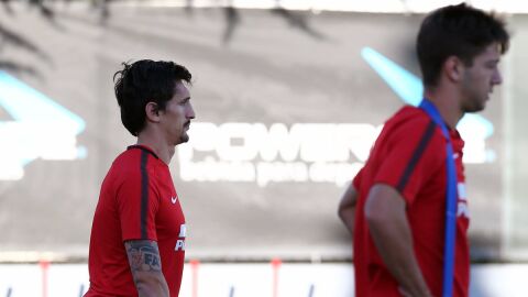 Savic durante un entrenamiento del Atleti