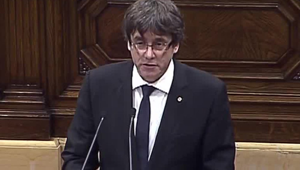Carles Puigdemont, en el Parlament