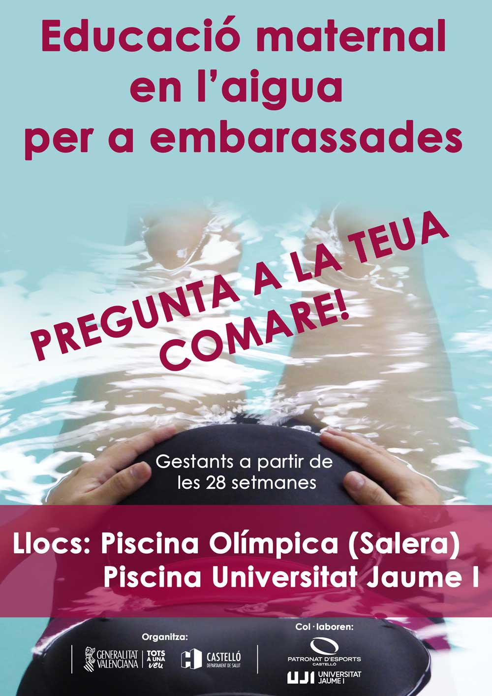 El Departament de Castelló pone en marcha un programa de matronatación para embarazadas El Departament de Castelló pone en marcha un programa de matronatación para embarazadas