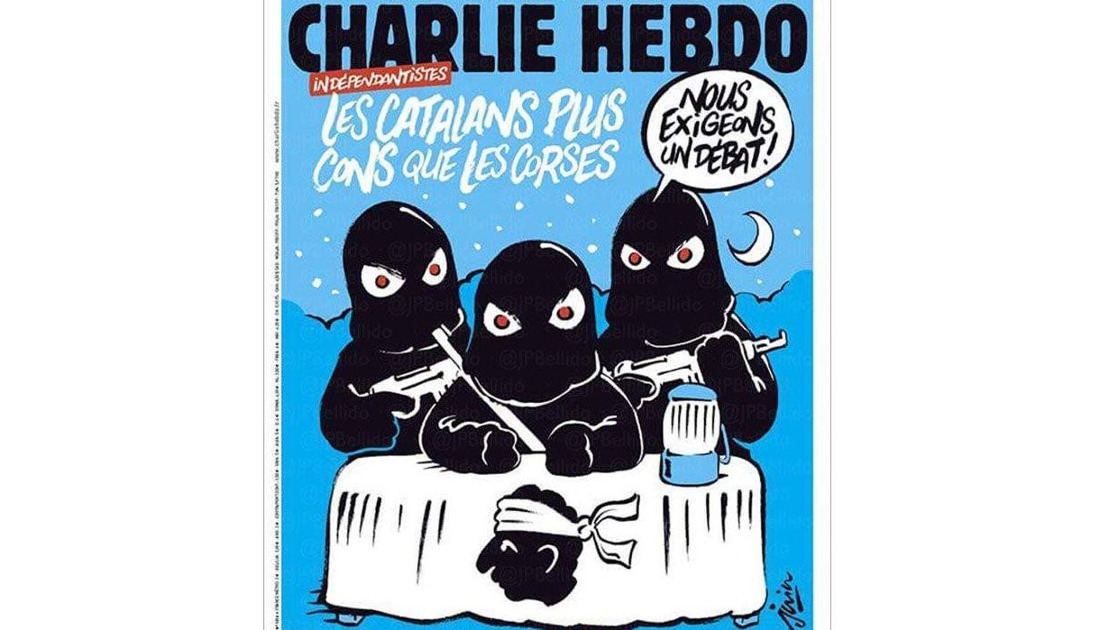 "Los catalanes, más estúpidos que los corsos", la portada de la revista satírica 'Charlie Hebdo' "Los catalanes, más estúpidos que los corsos", la portada de la revista satírica 'Charlie Hebdo'