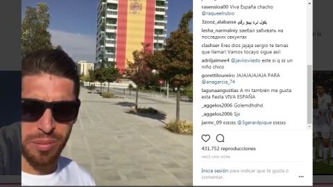 Sergio Ramos presume de ser espa&ntilde;ol en el D&iacute;a de la Hispanidad
