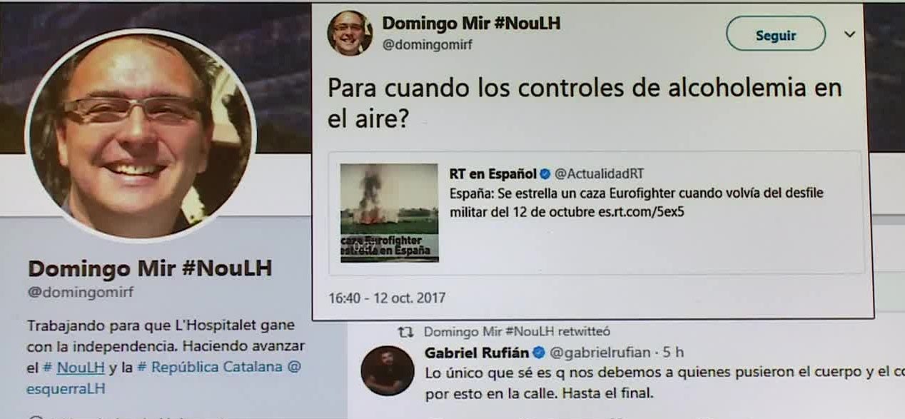 ERC suspende al militante que ironizó sobre el accidente del piloto del Eurofighter ERC suspende al militante que ironizó sobre el accidente del piloto del Eurofighter