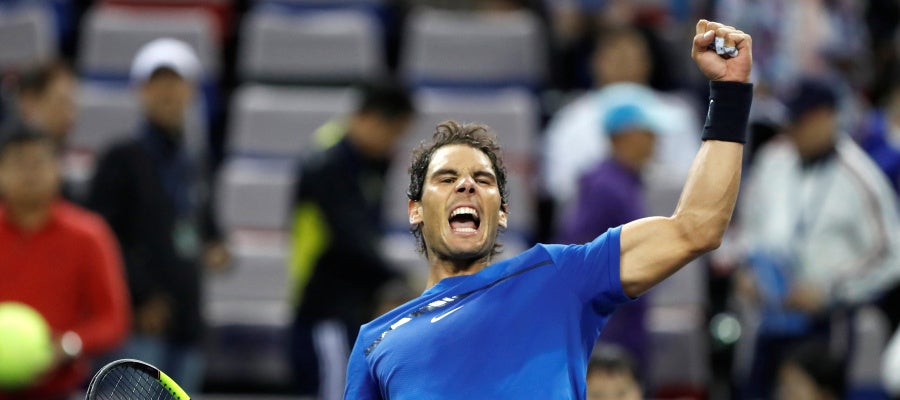 Rafa Nadal celebra con orgullo una victoria en el Masters de Shanghái Rafa Nadal celebra con orgullo una victoria en el Masters de Shanghái