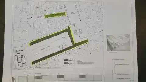 Plano con las zonas que se van a vallar marcadas Plano con las zonas que se van a vallar marcadas