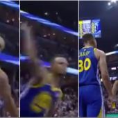 Curry lanza su protector bucal a un árbitro