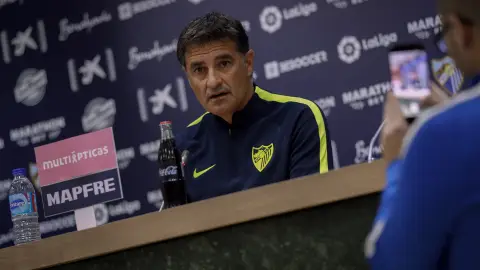 Míchel, entrenador del Málaga, en rueda de prensa Míchel, entrenador del Málaga, en rueda de prensa