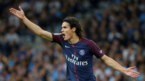 Cavani, durante un partido con el PSG