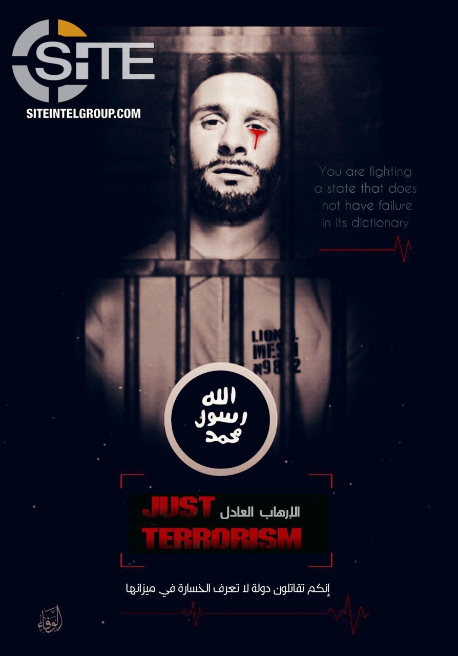 Daesh amenaza con atentar en el Mundial de Rusia con una foto de Messi encarcelado y sangrando Daesh amenaza con atentar en el Mundial de Rusia con una foto de Messi encarcelado y sangrando