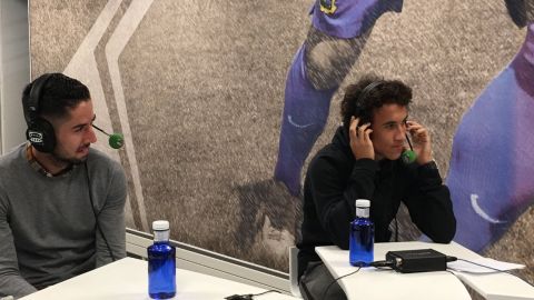 Los jugadores del Fuenlabrada en El Transistor.