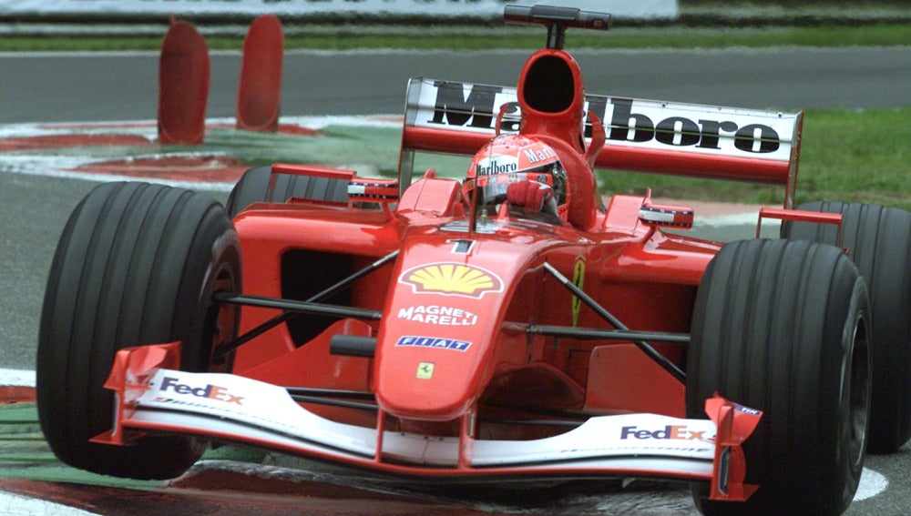Michael Schumacher, en Spa con el Ferrari F2001