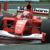 Michael Schumacher, en Spa con el Ferrari F2001