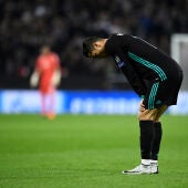 Cristiano Ronaldo, abatido tras el gol del Tottenham