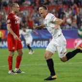 Lenglet celebra su gol contra el Spartak