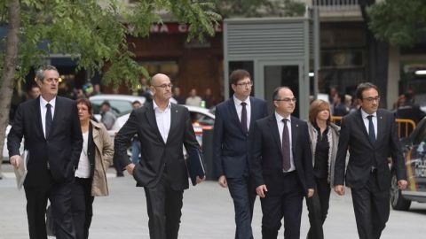 Varios exconsejeros del Govern, a su llegada a la Audiencia Nacional