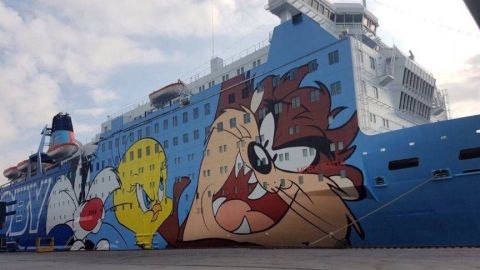 El barco en el que estuvieron alojados la Polic&iacute;a Nacional