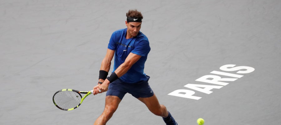 Rafa Nadal, durante su partido contra Pablo Cuevas Rafa Nadal, durante su partido contra Pablo Cuevas