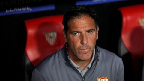 Eduardo Berizzo, en el banquillo del Sevilla