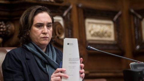 Ada Colau en el Ayuntamiento de Barcelona