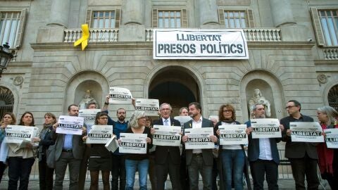 Protestas en la plaza de Sant Jaume