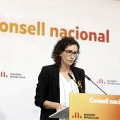 La secretaria general de ERC, Marta Rovira, durante su intervención