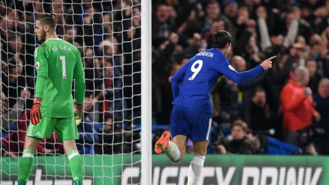 Morata celebra un gol ante De Gea