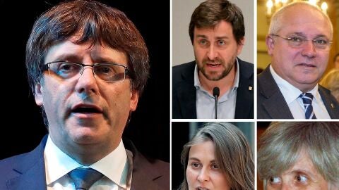 El expresidente del Gobierno catal&aacute;n Carles Puigdemont ,el exconsejero de Salud Antoni Comin, el de Cultura Llu&iacute;s Puig , de Agricultura Meritxell Serret , y de Ense&ntilde;anza, Clara Ponsat&iacute;. 