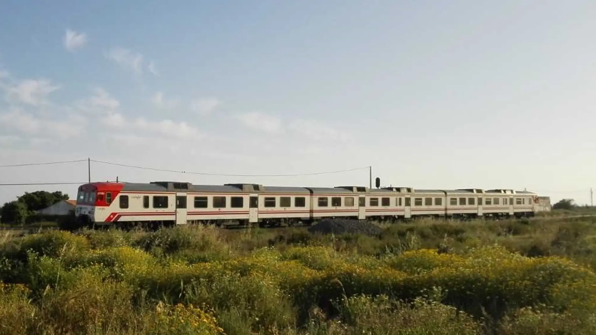 Imagen de archivo tren de Cercanías a su paso por la pedanía de Torrellano de Elche.