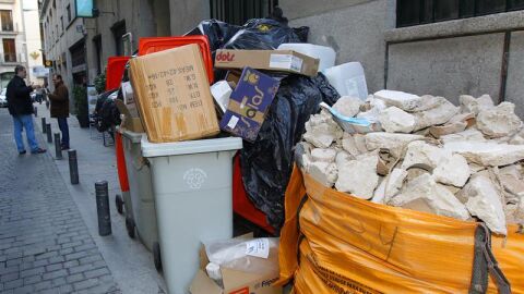 Huelga de recogida de basuras en Madrid