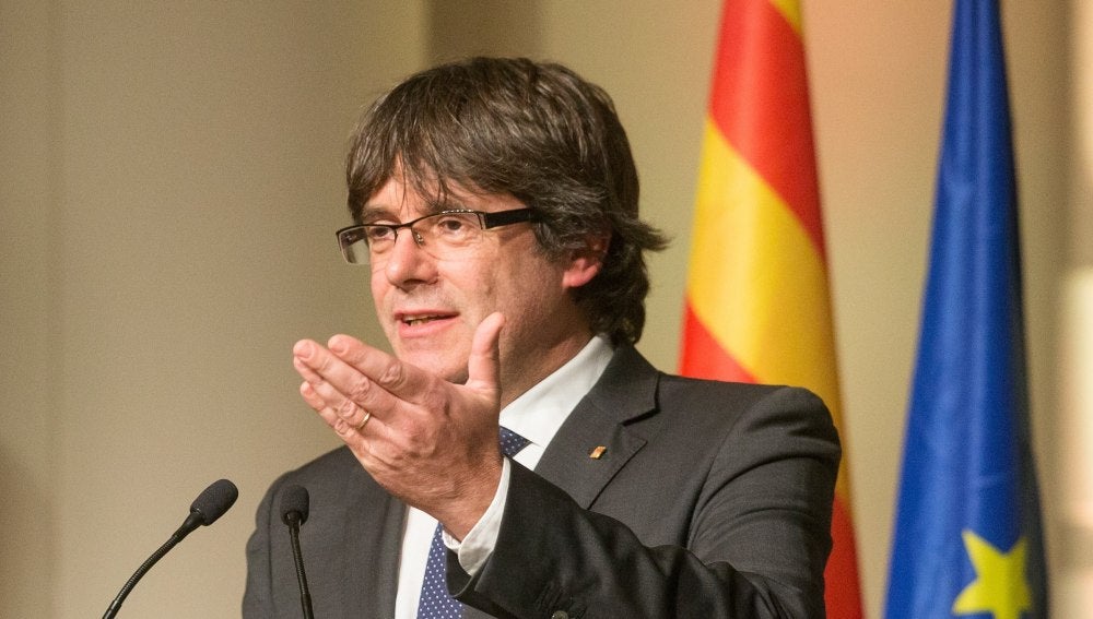 Carles Puigdemont, en un acto con alcaldes independentistas