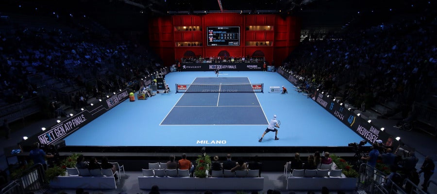 Momento del partido entre Khachanov y Medvedev Momento del partido entre Khachanov y Medvedev