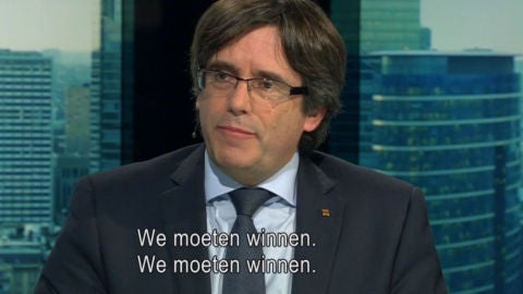 Carles Puigdemont durante la entrevista