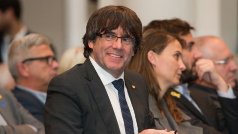 Puigdemont en el acto celebrado por 200 alcaldes independentistas en Bruselas