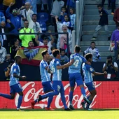 El Málaga celebra un gol El Málaga celebra un gol